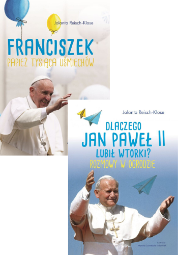 Biografie dla dzieci: Franciszek. Papież tysiąca uśmiechów + Dlaczego Jan Paweł II lubił wtorki? -  | okładka