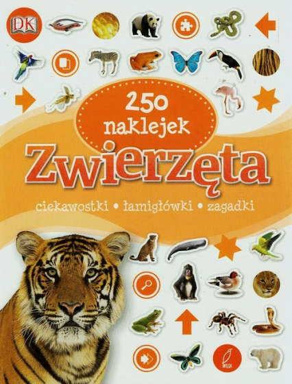 Zwierzęta 250 naklejek ciekawostki, łamigłówki, zagadki -  | okładka