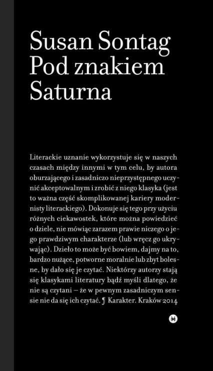 Pod znakiem Saturna - Susan Sontag | okładka