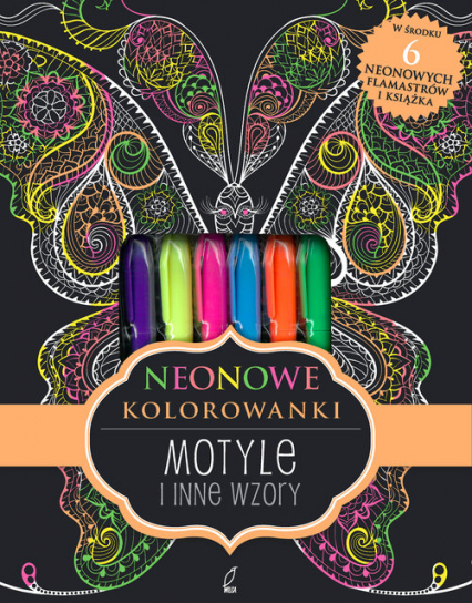 Neonowe kolorowanki Motyle i inne wzory -  | okładka