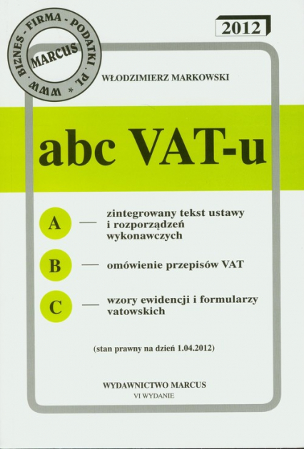 ABC VAT-u 2012 - Włodzimierz Markowski | okładka