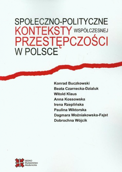 Społeczno-polityczne konteksty współczesnej przestępczości w Polsce - Buczkowski Konrad, Czarnecka-Dzialuk Beata, Klaus Witold | okładka