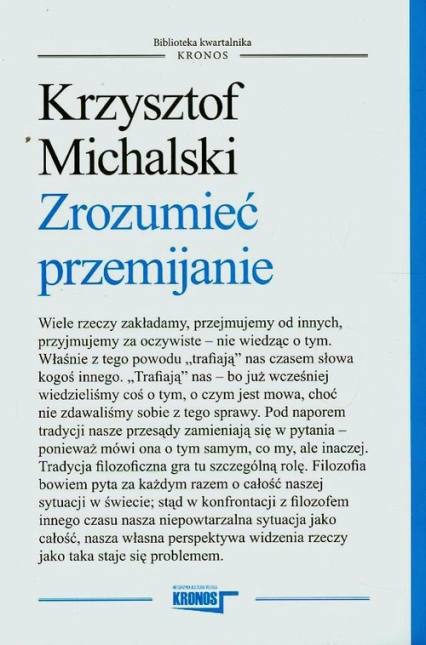 Zrozumieć przemijanie - Krzysztof Michalski | okładka