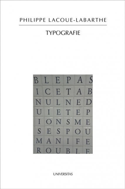 Typografie - Philippe Lacoue-Labarthe | okładka