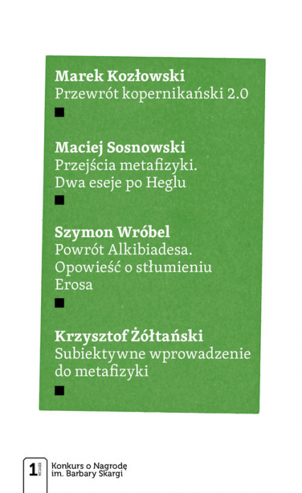 Cztery eseje metafizyczne - Kozłowski Marek, Sosnowski Maciej, Wróbel Szymon, Żółtański Krzysztof | okładka