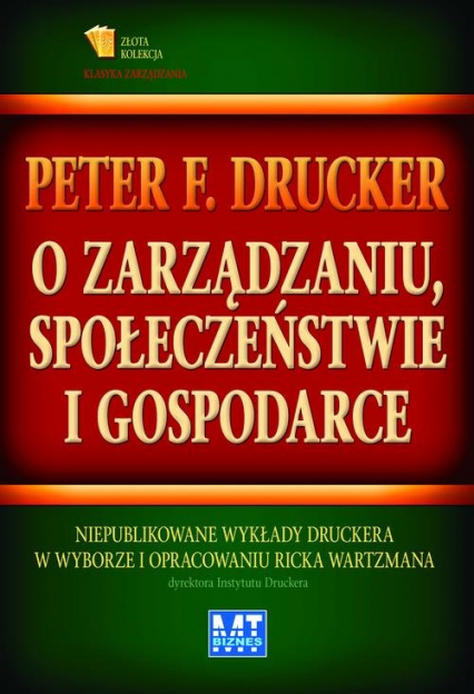 O zarządzaniu, społeczeństwie i gospodarce - Drucker Peter F. | okładka