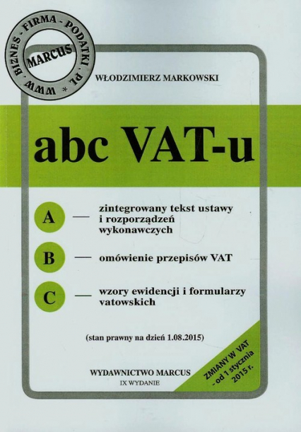 ABC VAT-u - Włodzimierz Markowski | okładka