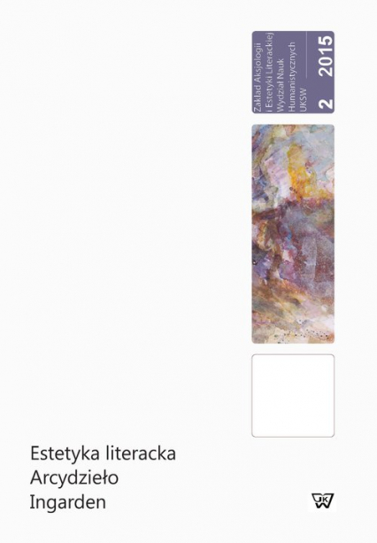 Estetyka literacka Arcydzieło Ingarden -  | okładka