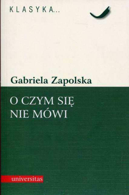 O czym się nie mówi - Gabriela Zapolska | okładka
