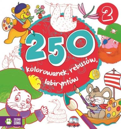 250 kolorowanek łamigłowek rebusów Część 2 -  | okładka