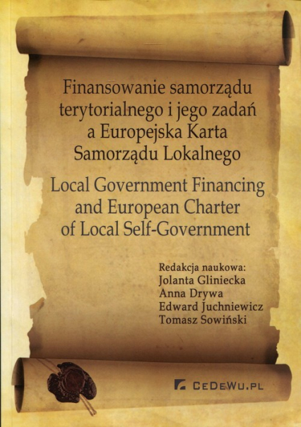 Finansowanie samorządu terytorialnego i jego zadań a Europejska Karta Samorządu Lokalnego -  | okładka