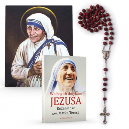 W ubogich dotykam Jezusa - Różaniec ze św. Matką Teresą - modlitewnik, różaniec, portret -  | okładka