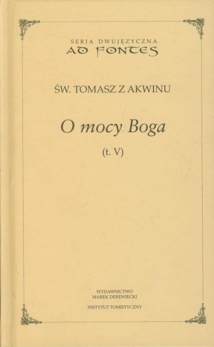 O mocy Boga Tom 5 Seria dwujęzyczna - Tomasz z Akwinu | okładka