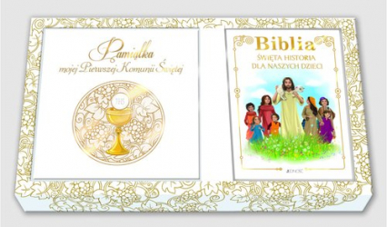 Pamiątka I Komunii Świętej Zestaw Pamiątka / Biblia / Torba prezentowa - | okładka