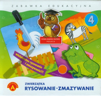 Rysowanie-zmazywanie 4 Zwierzątka Zabawka edukacyjna -  | okładka