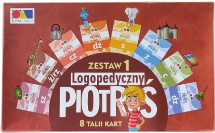 Logopedyczny Piotruś Zestaw 1 Memory 8 talii kart na głoski: SZ Ż CZ DŻ S Z C DZ -  | okładka