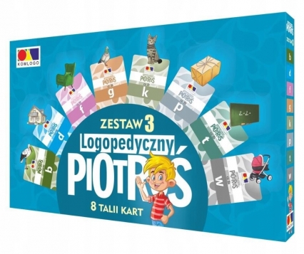 Logopedyczny Piotruś Zestaw 3 Memory 8 talii kart na głoski: P B K G T D F W -  | okładka