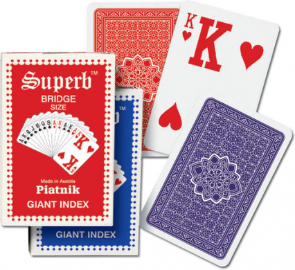 Karty do gry Piatnik 1 talia, Ogromne indeksy dla słabo widzących -  | okładka