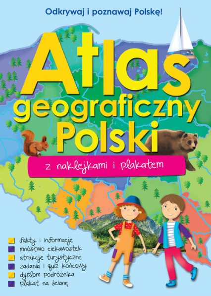 Atlas geograficzny Polski z naklejkami i plakatem -  | okładka