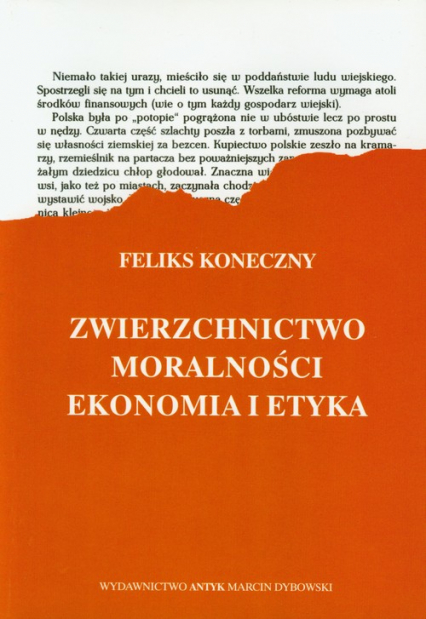 Zwierzchnictwo moralności Ekonomia i etyka Zbiór artykułów Niedziela 1946-1949 - Feliks Koneczny | okładka