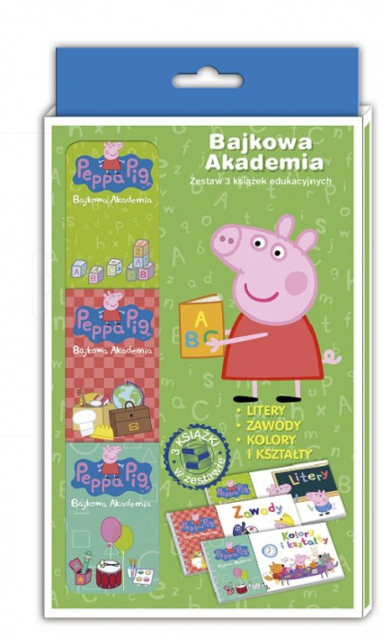 Peppa Pig Bajkowa Akademia Tom 1 Litery, zawody, kolory i kształty -  | okładka