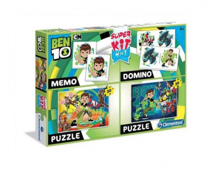 Superkit Ben 10 Puzzle 2x30 +Memo +Domino -  | okładka