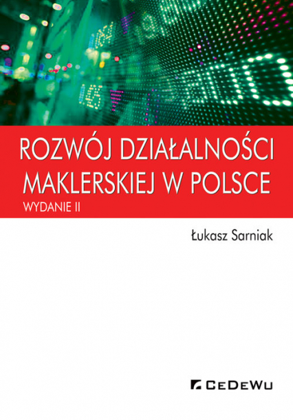 Rozwój działalności maklerskiej w Polsce - Łukasz Sarniak | okładka