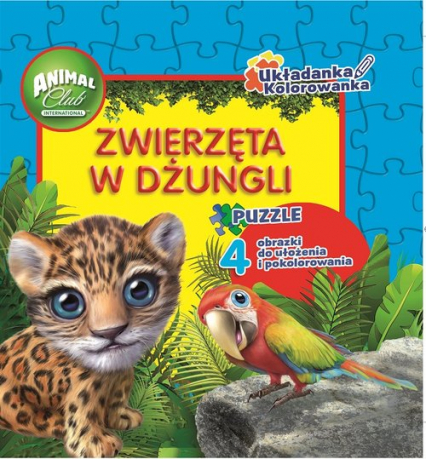 Animal Club Układanka Kolorowanka Zwierzęta w dżungli -  | okładka