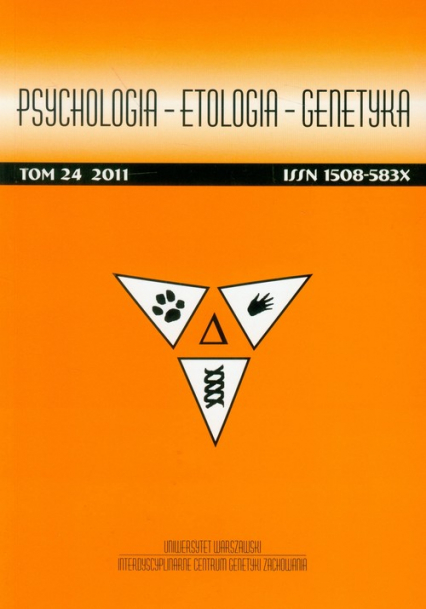 Psychologia Etologia Genetyka Tom 24/2011 -  | okładka