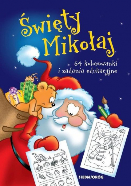 Święty Mikołaj 64 kolorowanki i zadania edukacyjne -  | okładka