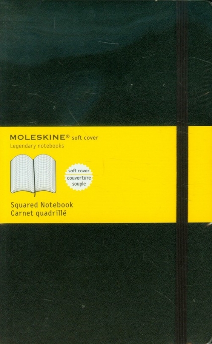 Notatnik Moleskine L duży (13x21cm) w Kratkę Czarny Miękka oprawa
 -  | okładka