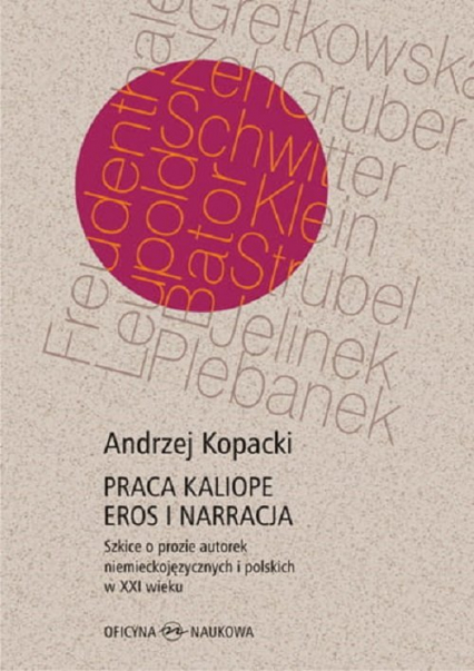 Praca Kaliope Eros i narracja Szkice o prozie autorek niemieckojęzycznych i polskich w XXI wieku - Andrzej Kopacki | okładka