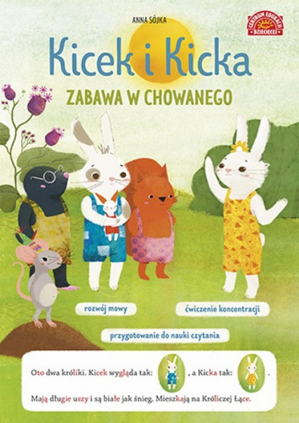 Kicek i Kicka Zabawa w chowanego Czytanki sylabowe z obrazkami - Anna Sójka | okładka
