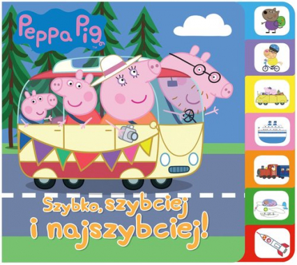 Peppa Pig Książka z registrami Szybko, szybciej, najszybciej! - null null | okładka