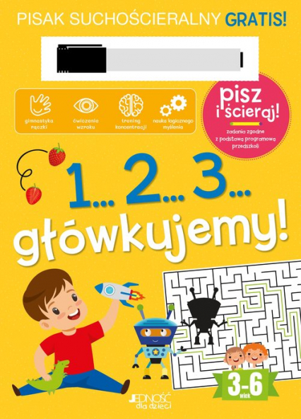 1...2...3...Główkujemy! Książka z pisakiem suchościeralnym - Oliwia Dulęba | okładka