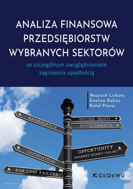 Analiza finansowa przedsiębiorstw wybranych sektorów ze szczególnym uwzględnieniem zagrożenia upadłością - Lichota Wojciech, Pitera Rafał, Rabiej Ewelina | okładka