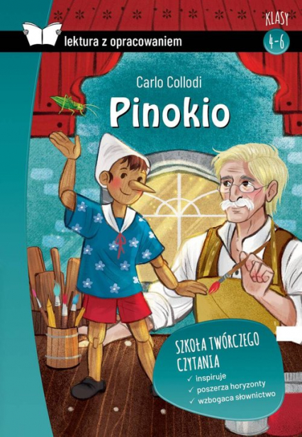Pinokio Lektura z opracowaniem Klasy 4-6 Szkoła podstawowa - Carlo Collodi | okładka