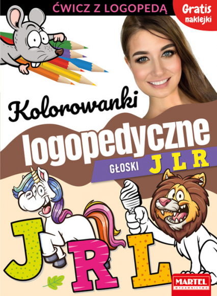 Kolorowanki logopedyczne Głoski J L R z naklejkami - Magdalena Małecka, Wiatrowska Agnieszka | okładka