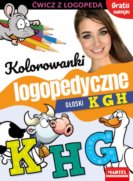 Kolorowanki logopedyczne Głoski K G H z naklejkami - Magdalena Małecka, Wiatrowska Agnieszka | okładka