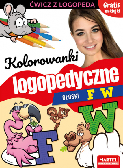 Kolorowanki logopedyczne Głoski F W z naklejkami - Magdalena Małecka, Wiatrowska Agnieszka | okładka
