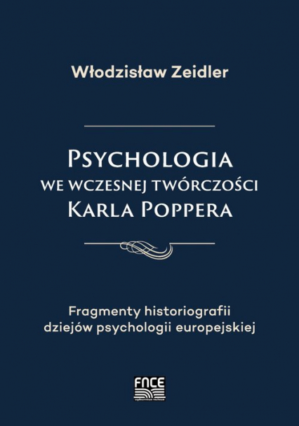 Psychologia we wczesnej twórczości Karla Poppera - Włodzisław Zeidler | okładka