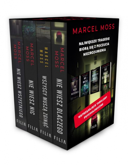 Nie wiesz wszystkiego / Nie wiesz nic / Wszyscy muszą zginąć / Nie wiesz dlaczego Pakiet - Marcel Moss | okładka