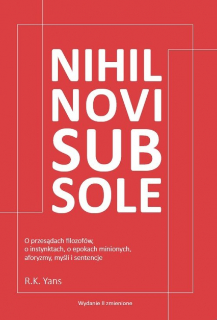 Nihil novi sub sole - R.K. Yans | okładka