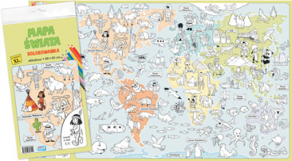 Mapa świata Kolorowanka XL 2 sztuki -  | okładka
