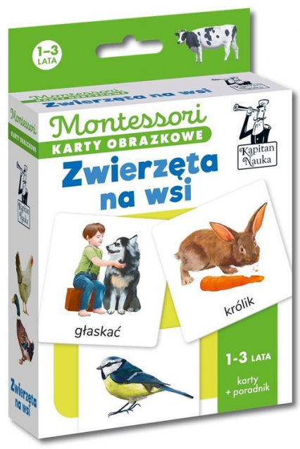 Montessori Karty obrazkowe Zwierzęta na wsi (1-3 lata) Kapitan Nauka - Katarzyna Dołhun | okładka