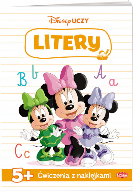 Disney uczy Minnie Ćwiczenia z naklejkami Litery -  | okładka
