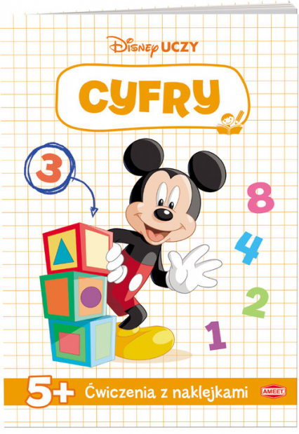 Disney uczy Miki Ćwiczenia z naklejkami Cyfry -  | okładka