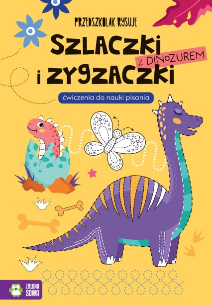 Przedszkolak rysuje Szlaczki i zygzaczki z dinozaurem -  | okładka
