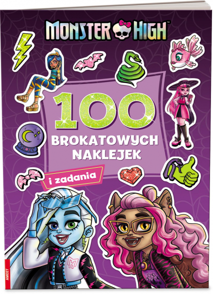 Monster High 100 brokatowych naklejek - praca zbirowa | okładka