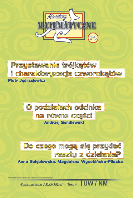 Miniatury matematyczne 74 - Piotr Jędrzejewicz | okładka